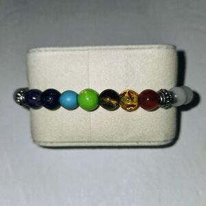 Multicolor Stone Beaded Stretch Bracelet Chakra